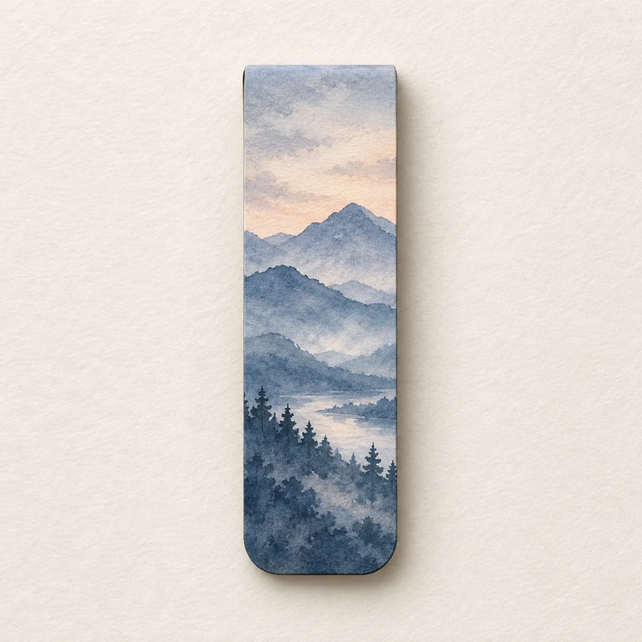Blue Hour magnetic bookmark, blue design